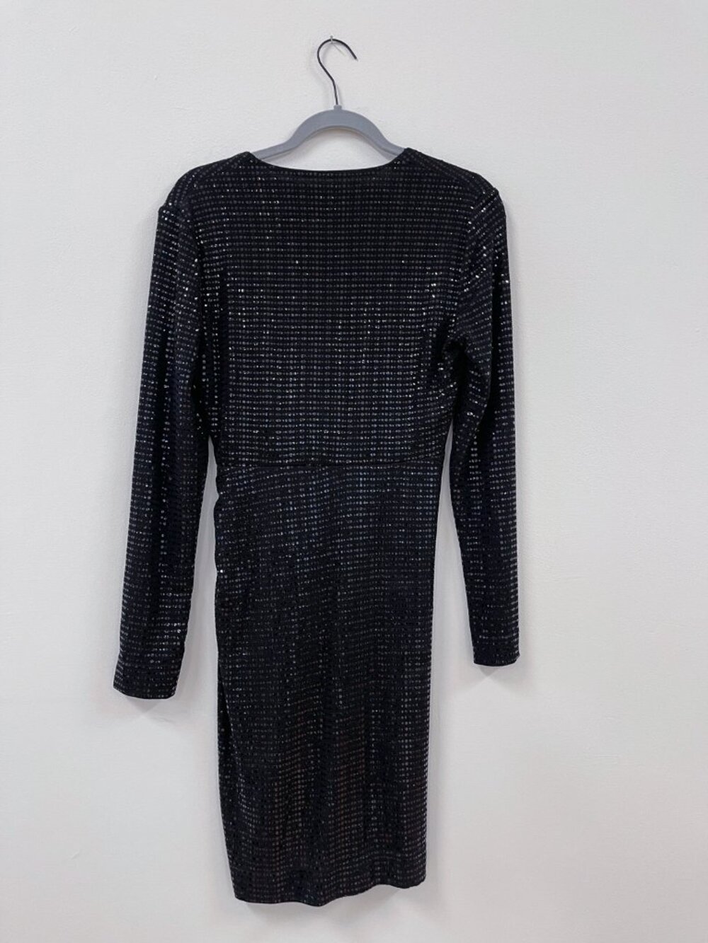 Zara size M stretch sparkly black mini dress - Picture 4 of 7